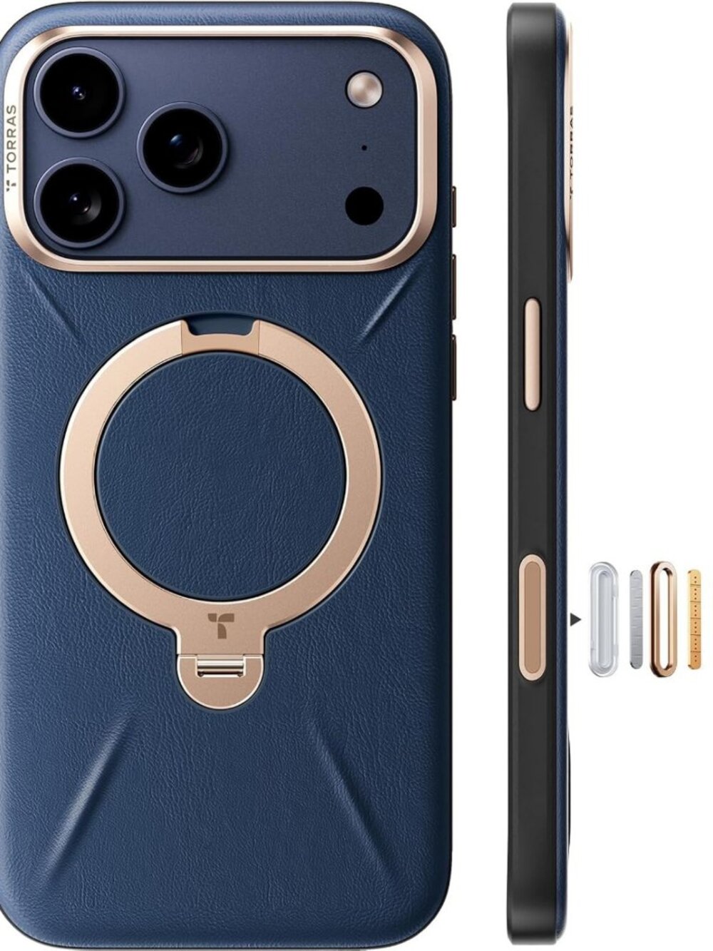 iPhone 17 Pro Max Leather Case - Shockproof, 360° Magnetic Stand, MagSafe